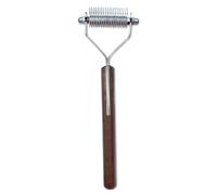 Mars Coat King Blunt Dematting Undercoat Grooming Rake Stripper Tool for Dogs and Cats, Stainless Steel with Wooden Handle, Made in Germany, 20-Blade