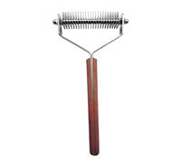 Mars Coat King Double Wide Dematting Undercoat Grooming Rake Stripper Tool for Dogs and Cats, Stainless Steel with Wooden Handle, Made in Germany, 23-Blade