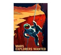 Mars Exploration Retro Nasa Space Grand Tour Travel Art Poster, Planet Travel Prints, Vintage Astronomy Home Decor, Astronaut Space Print, Archival Matte, A5 (Print Only) - 21x14.8cm