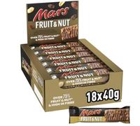 Mars Fruit & Nut Milk Chocolate Bars, Milk Chocolate Bulk Box 18 x 40g, Ideal for Gift, Healthy Snacks or Hamper