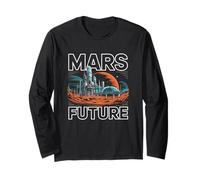 Mars Future Colony Illustration Long Sleeve T-Shirt
