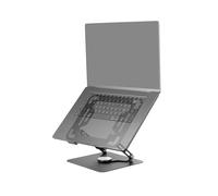 Mars Gaming MA-RSN, Stand for Laptops and Tablets up to 17", Height + Tilt Adjustment + 360º Rotation, Steel Structure Stand, Non-Slip Pads, Portable Foldable Design, Black