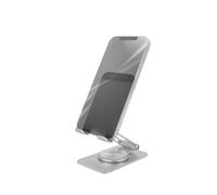 Mars Gaming MA-RSS, Foldable Smartphone Stand, 360° Dynamic Rotation + 180° Height & Angle Adjustment, Aluminium Mobile Phone Stand, Anti-slip, Silver Grey