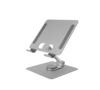 Mars Gaming MA-RST, Tablet and Convertible Stand 2in1 up to 13", Rotatable 360° + Height and Angle Adjustable 180°, Lightweight Steel Foldable Tablet Stand, Anti-slip, Silver Grey