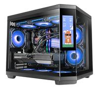 Mars Gaming MC-3TCORELCDM Micro-ATX Gaming Case, Customizable 7.2” IPS Screen, Triple Tempered Glass, Dual Side Chamber Structure, Liquid Cooling Support up to 360mm, Black