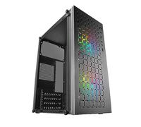MARS GAMING MC-CORE, Ultractompact MicroATX Gaming Case, Metal-Mesh Front Design, 2x FRGB 120mm Fans, Full Side Window, Mini-Tower PC with USB 3.0, Black