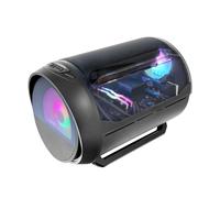 Mars Gaming MC-CYLON, Gaming Case MicroATX, Cylindrical Turbine Design, Tempered Glass Panel and Curved Panoramic Top Window, 200mm RGB Front Fan + 120mm Rear Fan, Black