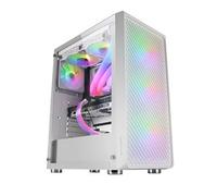 Mars Gaming MC-F White, ATX Gaming Semitower, Full Tempered Glass Window, Metal-Mesh Front, 4x 120mm ARGB Fans