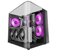 Mars Gaming MC-INFINIOLITE, ATX Gaming Case, Frameless Continuous Curved Tempered Glass, Tempered Glass Top Panel, Dual Chamber Structure, Liquid Cooling Support up to 240mm, Black