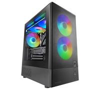 Mars Gaming MC-ONYX, MicroATX Gaming Case, Metallic Mesh Front, Tempered Glass Side Window, 3x ARGB FDB Fans, Dual Chamber Structure, Liquid Cooling Support up to 240mm, Black
