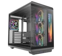 Mars Gaming MC-REVMAX, ATX PC Case, 11.8" IPS Display, Continuous Tempered Glass, 4 PWM ARGB Fans, Liquid Cooling up to 360mm, Compatible with Back-Connect Motherboards, USB-C, Black