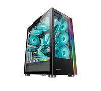 Mars Gaming MC-ULTRA Black, Custom XXL E-ATX Gaming Tower, Dual ARGB LED Stripes, Dual Tempered Glass Windows, Dual Vertical Camera Structure