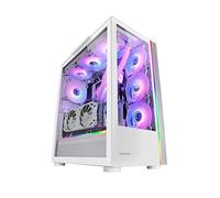 Mars Gaming MC-ULTRA White, Custom XXL E-ATX Gaming Tower, Dual ARGB LED Stripes, Dual Tempered Glass Windows, Dual Vertical Camera Structure