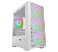 Mars Gaming MC-VECTOR, Micro-ATX and Mini-ITX Gaming PC Case, 4x 120mm ARGB FDB Fans, Tempered Glass, Mesh Front, Dual Chamber, 120mm Liquid Cooling Support, USB-C, White