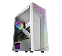 Mars Gaming MC-X7 White, PC Gaming ATX Case, ARGB Front, 12cm RGB Fan, Full Side Window