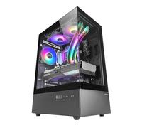 MARS GAMING MC-XO, Gaming ATX Case, Dual Frameless Tempered Glass at 90°, 12cm FRGB Fan, SIDECOOL Cooling System, Mid-Tower PC with Dual-Chamber Design, Large Internal Capacity, Black