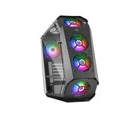Mars Gaming MC51, Gaming PC ATX Case, Double Tempered Glass, 5X RGB Fan, 12 cm, Black