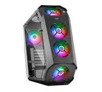 Mars Gaming MC51, Gaming PC ATX Case, Double Tempered Glass, 5X RGB Fan, 12 cm, Black