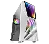 Mars Gaming MC777W, Gaming PC Case, Infinity Mirror ARGB, Tempered Glass, 2x Fan Chroma ARGB, White