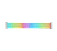 Mars Gaming MCA-16X, ARGB Sleeve for 16PIN (8+8) PCIe Power Cable for Graphics Card, Ultra Bright LEDs, Synchronised ARGB Illumination, Silicone Cable with Side Strip Light