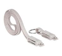 Mars Gaming MCA-ECO, Pack 2x ECO Wheat Fibre Charging Cables, 1m USB Cable + Magnetic Keyring Cable, 3.1A 50W Data Transfer and Fast Charging, USB-C/USB-A/MicroUSB/Lightning Anti-Tangle Cable
