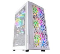 Mars Gaming MCMESHW White Gaming PC Case Micro ATX Total Mesh Design 3x Fans FRGB