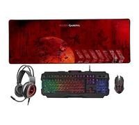 Mars Gaming MCP1 - Gaming Keyboard and Mouse Pack (2800 DPI, Anti-Ghosting Capability, Red LED Lighting, Ambidextrous, USB), Black and Red
