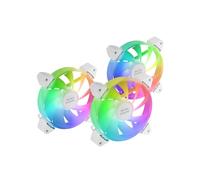 Mars Gaming MF-3A, Kit 3x Ultra Quiet 120mm FDB Fans, ARGB Rainbow 360° Frameless Lighting, 3in1 Fans with Full ARGB Compatibility, Dual ARGB Male + Female Connector, White