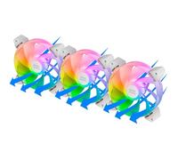 Mars Gaming MF-3AR, 3x 120mm FDB Fan Kit, Inverted Blades, 360° Frameless ARGB Lighting, Full Ring Illumination, PC Fans with Full ARGB Compatibility, Dual Connector, White