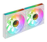 Mars Gaming MF-3DPROX2R, 2x 120mm Fan Kit, Reverse Blades, ARGB Triple Infinity Mirror 360° Lighting, PWM Control, FDB Bearings, PC Fans with Full ARGB Compatibility, White