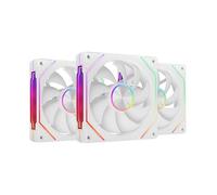 Mars Gaming MF-LINKFINITYKIT2, 3x Modular PWM 120mm Fan Kit, ARGB Infinity Mirror Lighting, LINKFINITY Modular System and Magnetic Connection, Flexible 2+1 Cable-Free Setup, White