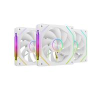 Mars Gaming MF-LINKFINITYKIT2R, 3x Modular PWM 120mm Fan Kit with Reverse Blades, ARGB Infinity Mirror Lighting, Magnetic LINKFINITY System, Flexible 2+1 Setup, White