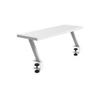 Mars Gaming MGDS Monitor Riser, 17cm Height Adjustment, Ergonomic Steel Desk Stand, Carbon Fiber Top 60x20cm, Screen Support for Desks 10 to 33mm Thick, White