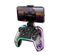 Mars Gaming MGP-BT2, Bluetooth 5.0 Gamepad, RGB Neon, Smartphone Adapter up to 7", Haptic Vibration, Analog Triggers, Macros, Switch, Switch 2, PC, Android, iOS, PS3, PS4, Transparent