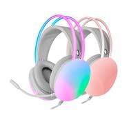 Mars Gaming MH-GLOW, 360° Full Chroma RGB Flow Headset, Noise Cancelling Microphone, Ultralight Design, Memory Foam, Windows/PS4/PS5/XBOX SERIES X|S/ONE/Mac/Switch/Switch 2/Smartphone/Tablet, White