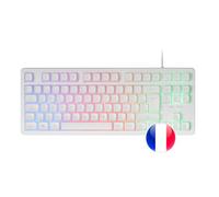 Mars Gaming MK023, French Language, Gaming Keyboard TKL, Hybrid H-Mech Technology, FRGB Rainbow Illumination, Anti-ghosting, Universal Compatibility, White