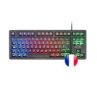 Mars Gaming MK023, French Language, Gaming Keyboard TKL, Hybrid H-Mech Technology, FRGB Rainbow Illumination, Anti-ghosting, Universal Compatibility, Black