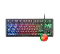 Mars Gaming MK023, Portuguese Language, Gaming Keyboard TKL, Hybrid H-Mech Technology, FRGB Rainbow Illumination, Anti-ghosting, Universal Compatibility, Black