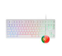 Mars Gaming MK023, Portuguese Language, Gaming Keyboard TKL, Hybrid H-Mech Technology, FRGB Rainbow Illumination, Anti-ghosting, Universal Compatibility, White