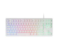Mars Gaming MK023, Spanish Language, Gaming Keyboard TKL, Hybrid H-Mech Technology, FRGB Rainbow Illumination, Anti-ghosting, Universal Compatibility, White