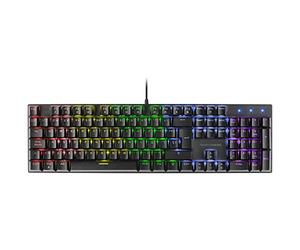 Mars Gaming MK422, Italian Layout, Mechanical Gaming Keyboard RGB Rainbow, Red Switch, Double Injection Keycaps, Multimedia Functions, Game Mode, Antighosting, Multiplatform, Black
