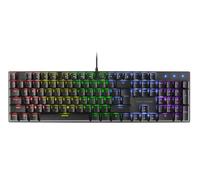 Mars Gaming MK422, US Layout, Mechanical Gaming Keyboard RGB Rainbow, Blue Switch, Double Injection Keycaps, Multimedia Functions, Game Mode, Antighosting, Multiplatform, Black