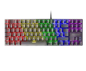 Mars Gaming MK80 Black, Portuguese Language, Mechanical Gaming Keyboard TKL FRGB, Antighosting, Mechanical Switch Brown