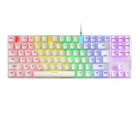 Mars Gaming MK80 White Mechanical Gaming Keyboard TKL FRGB, US Language, Antighosting, Mechanical Switch Blue