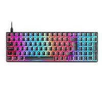 Mars Gaming MKULTRA, French AZERTY Layout, 96% Compact Mechanical Gaming Keyboard, PBT Pudding Keycaps, RGB Chroma, OUTEMU SQ Red Switch, USB-C, Software, Multiplatform, Black