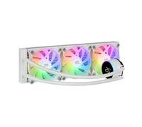 Mars Gaming ML-LCD360, AIO Liquid Cooling, 600W TDP, 3x 120mm FDB ARGB Fans, LCD Display with Temperature Monitoring, Opti-Chamber 3rd Gen Pump, Universal Multisocket, White