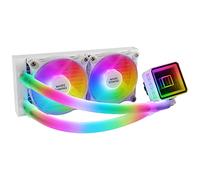 Mars Gaming ML-ULTRA240 White, CPU Liquid Cooling, TDP 500W, Infinity Mirror, 2 Silent FDB ARGB Fans, ARGB Tubes, Universal Multisocket