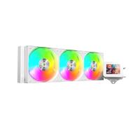 Mars Gaming ML-VISION360, AIO Liquid Cooling, TDP 600W, 3x ARGB Fans with Copper and Aluminum FDB Core, 4:3 IPS LCD Display with 360° Rotation and Software, Universal Multisocket, White