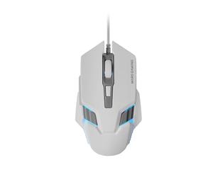Mars Gaming MM024, RGB Gaming Mouse, 4000 DPI Optical Sensor, Huano Mechanical Switches, RGB Flow Illumination, On-the-fly DPI Adjustment 1200/2400/3200/4000 DPI, Multi-platform Compatibility, White