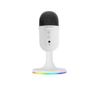 Mars Gaming MMIC-CX, Professional Studio Microphone, Compact ARGB Design, High Definition, ENC Noise Cancellation, Cardioid Condenser, Mute Button, USB Plug&Play, 3.5mm Jack, White